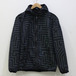 Men's Hooded Reflective Circuit Pattern Windbreaker <b>Jacket</b> Streetwear Geometric Print Zipper Closure Lightweight Autumn <b>Techwear</b> - Product Image 5