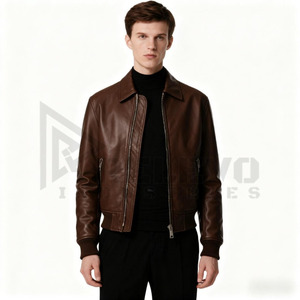 Men's <b>Winter</b> Genuine Leather Eco-friendly <b>Quilted</b> Jacket High Street Style Factory Direct USA - Product Image 3