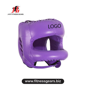 Purple PU Boxing <b>Head</b> Guard Lace-Up Breathable for Adults Martial Arts <b>Training</b> - Product Image 1