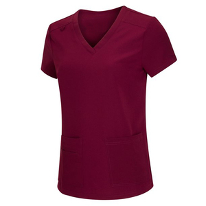 Tenue médicale hospitalière pour femmes : Blouse de travail premium à col en V et pantalon jogger léger et respirant – Service OEM - Product Image 2