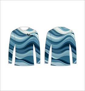 T-shirt de pêche à séchage rapide bleu noir à manches longues avec sublimation pour le sport - Product Image 4