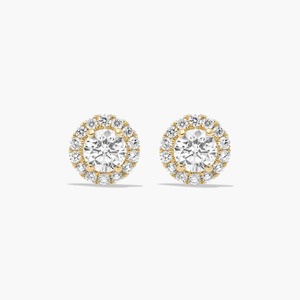 925 <b>Silver</b> Moissanite Diamond Halo <b>Stud</b> <b>Earrings</b> for Women Timeless Luxury <b>Stud</b> <b>Earrings</b> Available At Best Price - Product Image 1