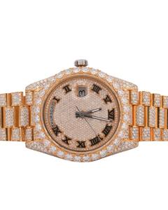 Reloj de Lujo Automático de Acero Inoxidable con Diamantes Personalizados, Reloj de Pulsera para Hombre con Números Arábigos y Diamantes de Moissanita - Product Image 4