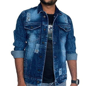 QURILL INDUSTRY Veste en jean pour homme à manches longues, boutonnée, coupe classique, 100% coton, coupe-vent, de haute qualité - Product Image 4