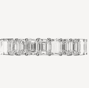 Bague de fiançailles en argent sterling avec diamant taille émeraude certifié IGI, bijou de luxe éternel - Product Image 1