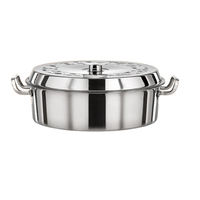 Marmite à soupe et à bouillon multifonction classique en acier inoxydable avec couvercle, compatible lave-vaisselle, compatible gaz et induction, pour usage domestique, hôtelier et en restauration