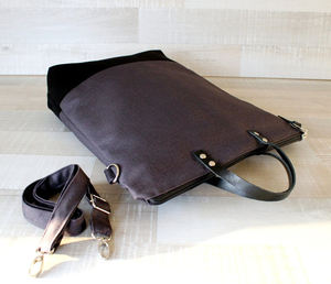 Sac fourre-tout en cuir et toile vintage, sac à bandoulière brodé, imperméable, pour voyage, travail, shopping, grande capacité, durable - Product Image 3