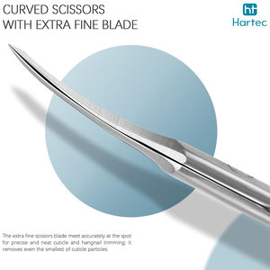 Professional Stainless Steel Manicure Scissors for Salon Uses, Sharp Curved Blade with Steel Handles Nail Cuticle <b>Trimmer</b> Tool - Product Image 2