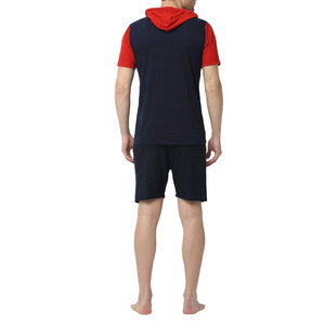 Ensemble t-shirt et short pour homme à capuche avec design color block, prix avantageux pour les acheteurs en gros, design décontracté, service OEM. - Product Image 3