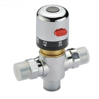 Robinet mélangeur thermostatique tout cuivre 1/2, 3/4, 1 pouce, à montage apparent, pour chauffe-eau solaire, modèle XC-36 pour l'eau