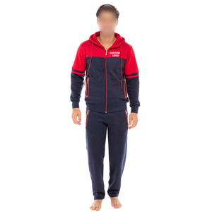 Conjunto Deportivo de Felpa con Capucha para Hombre, Modelo 2026, Cómodo, con Cierre Completo, Color Rojo Sólido, Azul Marino, Ropa Deportiva Informal para Calle - Product Image 1