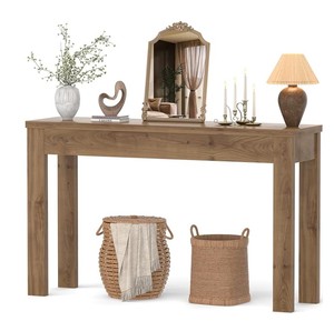 Mesa Consola de Madera Maciza de Roble, Diseño Rústico Moderno, Mueble para Sala de Estar, Entrada o Pasillo, Base con Patas Estables - Product Image 2