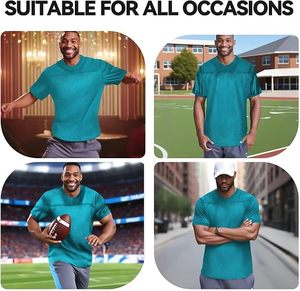 Camiseta de Fútbol de Malla con Cuello en V de Primera Calidad, Manga Corta, Unisex, para Adultos, Absorbe la Humedad, Color Sólido, Uniforme de Equipo para Todas las Temporadas - Product Image 6
