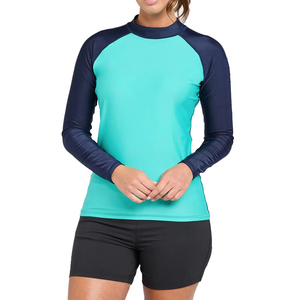 Comfort <b>Women</b> <b>Rash</b> <b>Guard</b> Long Sleeve Swim Shirt UV Protection Quick Dry Stretch Fabric Surf Swim Beach Active Wear - Product Image 4