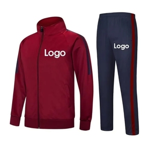 Ensemble de jogging pour homme personnalisé OEM, veste de survêtement et pantalon de jogging fuselé avec logo personnalisé et design rayé, vêtements de sport décontractés - Product Image 3