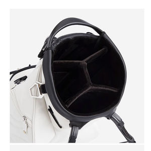 Sac de golf blanc de qualité professionnelle avec des coutures géométriques élégantes et des séparateurs de clubs multi-positions - Product Image 3