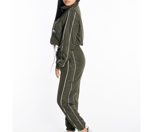 Windproof Sporty Tracksuits Women New Design Full Zipper <b>Nylon</b> Lightweight Full Sleeve Windbreaker Half-Zip Sporty Jogger <b>Pants</b> - Product Image 3