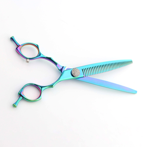 Tijeras de Entresacar Curvas Verdes de 32 Dientes para Peluquería Profesional, Mango de Acero Inoxidable de Alta Calidad - Product Image 4