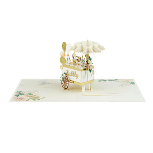 Carte pop-up 3D créative pour boisson de mariage, faite à la main, thème boisson pour célébration de mariage, vente en gros - Product Image 2