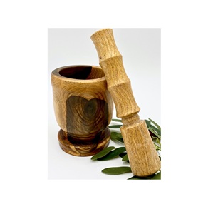 Strong Wooden Mortar And Pestle <b>Grinder</b> For Crushing Dry Spices <b>Herbs</b> Seeds And Preparing Natural Remedies - Product Image 3