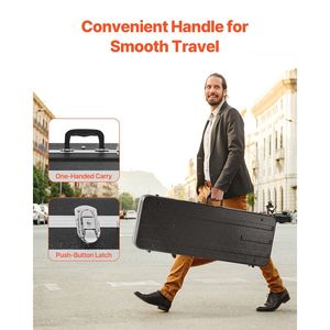 Custodia Rigida per Chitarra Elettrica 41.34 Rettangolare con Chiusura a Scatto, Maniglia e Imbottitura in ABS, Resistente all'Acqua, Protezione Morbida per Strumenti Musicali - Product Image 5