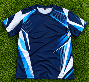 T-shirt de sport pour homme à sublimation, manches courtes, col rond, motif géométrique, noir, rouge, blanc, grande taille, 100 % polyester, coupe classique - Product Image 5