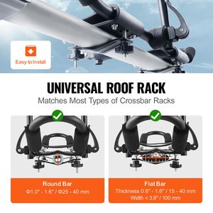 1 Paio di Supporti a J per Kayak da Tetto, Portaoggetti Morbido per Montaggio su Tetto Auto, per Tavole da Surf, Canoe, SUP, Sci Nautico - Product Image 4