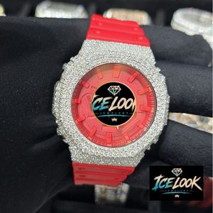 <b>Red</b> Quartz Stainless Steel Water Resistant Luxury Watch <b>Glitter</b> Bezel Analog Fashion Casual Wear - Product Image 1