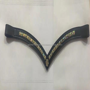 Nouvelle conception de cristaux multicolores strass bling-bling des deux côtés bande de sourcil de cheval en cuir de canal vide - Product Image 2