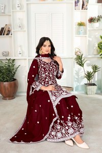 <b>Presenting</b> New Collection Modern Heavy Chinnon Silk Embroidery Sequence Work Top Bottom and Dupatta Set for Party Occasions - Product Image 2
