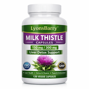 Capsules de Chardon-Marie Antioxydant Vitamines 500mg Soutien Détoxifiant Hépatique Sans Gluten & Riches en Fibres OEM Marque Privée GMP - Product Image 1