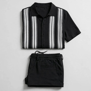 2026 Wholesale Summer Men's Casual Shorts <b>Set</b> Plain Color Solid 100% Cotton Jersey Quick Dry Knitted Customized Logo <b>Twin</b> <b>Set</b> - Product Image 3