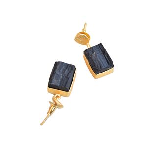 Wholesale Brass Statement <b>Earrings</b> Drop Raw Natural Stone Design 18K Gold Plated Finish Fashion Forward Style Ready to Ship - Product Image 6