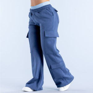 New Design Custom Logo Wholesale Women's Oversized Fit Pocket Cargo Joggers Soft Fabric Women Sweatpants Women's Pants & Trouser - Product Image 4