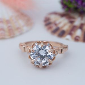 8 Prong <b>Set</b> Unique Round Shape Moissanite 925 Sterling <b>Silver</b> Gold Plated Trendy Customized Wedding <b>Ring</b> - Product Image 1