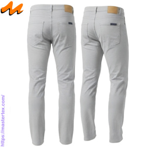 Pantalones Casuales de Hombre MASTER TEXTILE, Corte Recto Ajustado, Color Sólido, Cintura Media, Tejido Twill Transpirable, Cierre de Botones y Remaches - Product Image 3