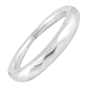 925 Sterling <b>Silver</b> Charm Faceted Bangle-32g <b>Solid</b> Round <b>Bracelet</b> (Size 2.7) for Gift & Party Occasions - Product Image 3