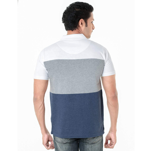 Camiseta de punto 100% algodón para hombre al por mayor, con logo bordado personalizado, bolsillo, antiarrugas, estilo urbano, cuello vuelto - Product Image 3