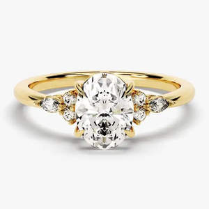 Elegante anillo de compromiso con diamante cultivado en laboratorio, corte ovalado, certificado IGI, color D E F, claridad VVS VS, engastado en oro, oro rosa, oro blanco, plata. - Product Image 4