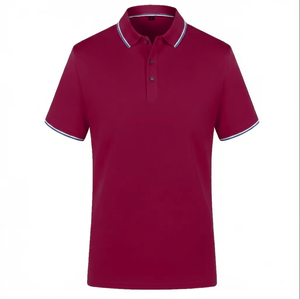 Polos casuales para hombre, de tela atlética de algodón, diseño personalizado, manga corta. - Product Image 3