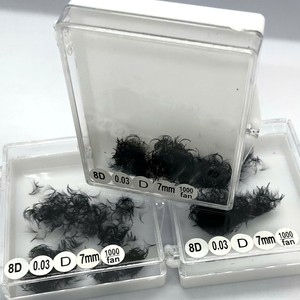 Fournisseur en gros d'extensions de cils CC/DD/M/L Curl 3D 4D 6D 8D, bouquets préfabriqués, cheveux synthétiques noirs mats de haute qualité - Product Image 2