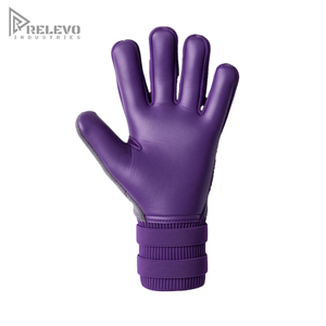 OEM Custom Two-Tone Goalkeeper <b>Gloves</b> 4mm German Contact Latex Ultra Light Knit Backhand Micro Dot Silicone Punching Elements - Product Image 2
