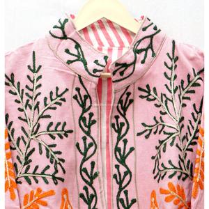 One Size Embroidered Animal Floral Pattern Duck Cotton Casual Coat Adults Spring <b>Summer</b> Wear Suzani <b>Jacket</b> Eco-Friendly Mandarin - Product Image 4