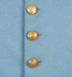 Manteau long en laine bleu clair pour homme, style uniforme d'extérieur, col montant, bouton unique, coupe historique - Product Image 6
