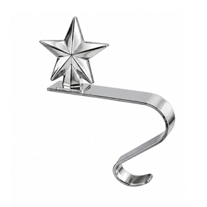 Soporte para Calcetines Navideños de Metal Plateado con Forma de Estrella, Resistente, Antideslizante, para Chimenea o Repisa, Decoración para Fiestas en Casa - Product Image 1