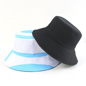 Sombrero de Pescador Unisex de Lona de Algodón, a Rayas, con Contraste de Color, Casual, para Primavera/Verano, para Adultos - Product Image 1