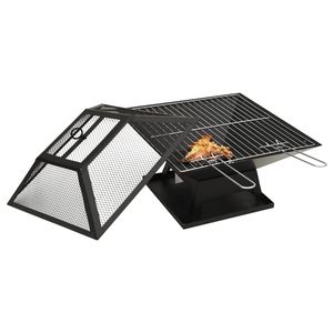 18.3 \ "X 18.3 \" X 14.6 \ "acciaio 2-in-1 pozzo del fuoco e barbecue con Poker Multi-funzionale camino esterno e Grill - Product Image 3