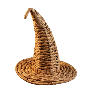 Sombrero de Bruja Tejido a Mano con Jacinto de Agua, Decoración Ecológica para Halloween, Sombrero Tejido Natural de Vietnam para Decoración del Hogar - Product Image 2