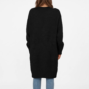 Cardigan long en maille côtelée essentiel pour femme, ouvert sur le devant, à manches longues, pour l'automne et l'hiver, style décontracté, idéal pour l'hiver - Product Image 2