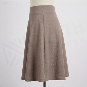 Women A-Line Knee-Length Skirt Solid Color Knitted Spandex Polyester Comfortable Regular Waist All Seasons Wear - Product Image 3